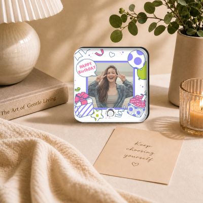 Customized Happy Birthday Musical Fridge Magnet with Music Speaker  Rechargeable Speaker with On/Off Button  Birthday Gift for Girlfriend, Sister, Best Friend